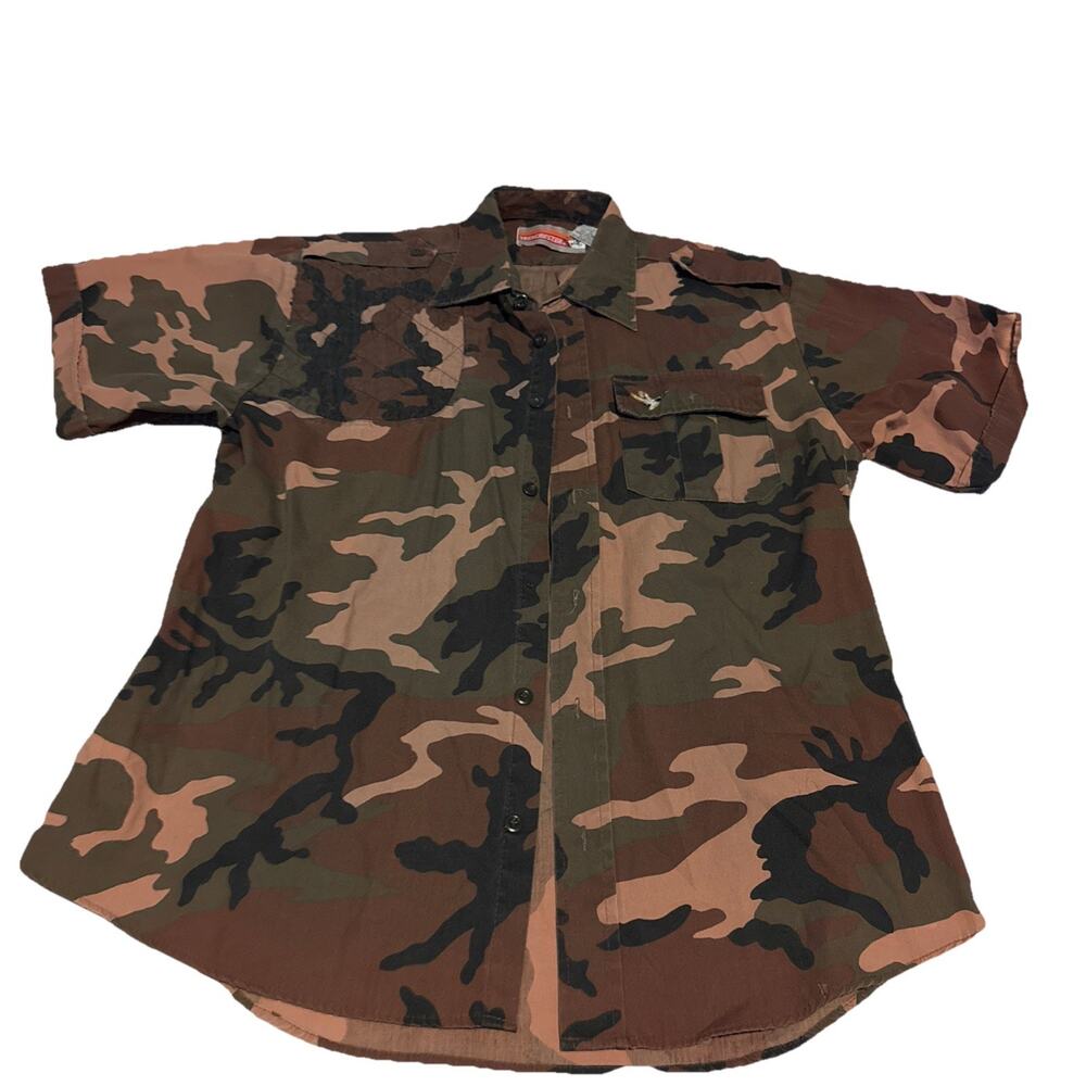 Winchester Shooting Shirt Men's Large Short Sleeve Camo Hunt Pockets Duck